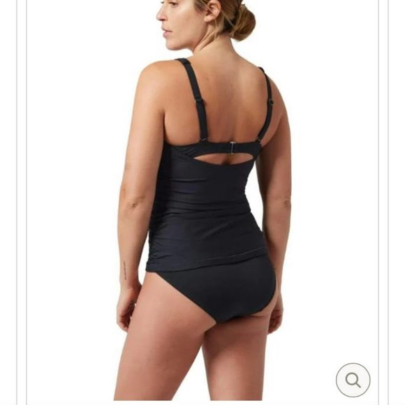 NWT Athleta Square Neck Bra Cup Tankini Top - Black 38 B/C - Picture 2 of 4